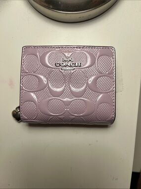 Coach Patent Embossed Wallet in Light Lavender